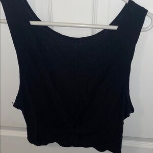 Aerie Black Sleeveless Crop Top